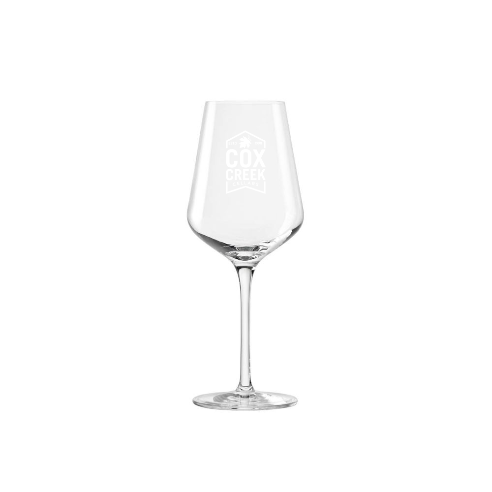 Oberglas | White Wine Glass with Etched Cox Creek Logo